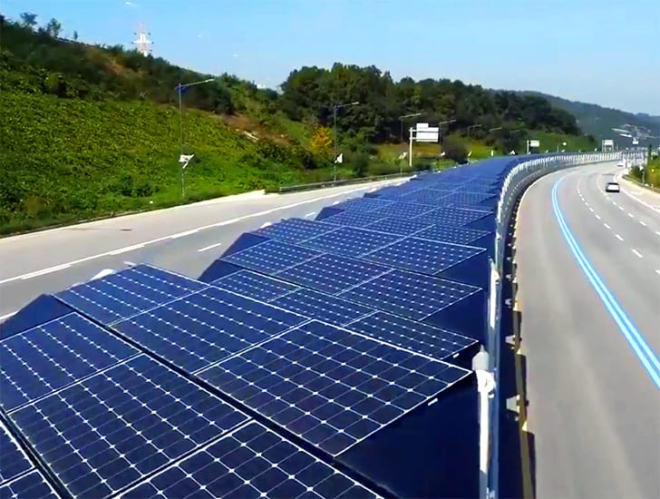 Solar bike path in Korea